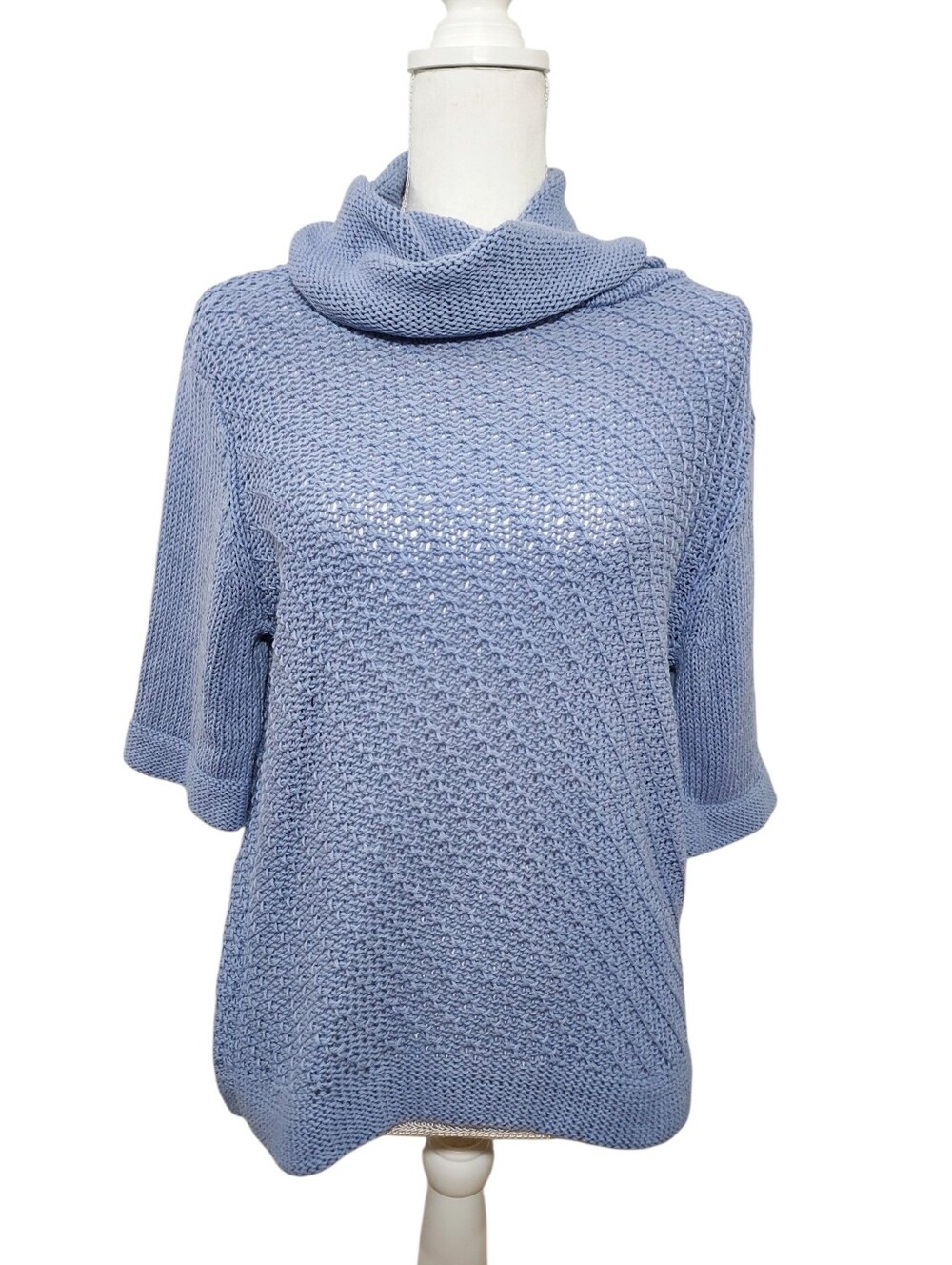 Wooden Ships Light Blue Cowl Neck Knit Sweater S/M